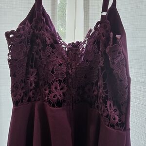 City Studio Deep Purple Lace Dress